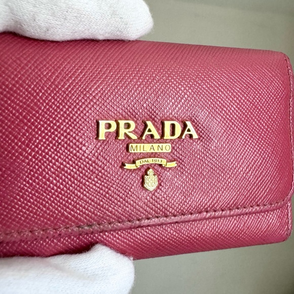 Prada Saffiano Leather Key Case 6 Key Holder - Pink Fuschia - Picture 7 of 14